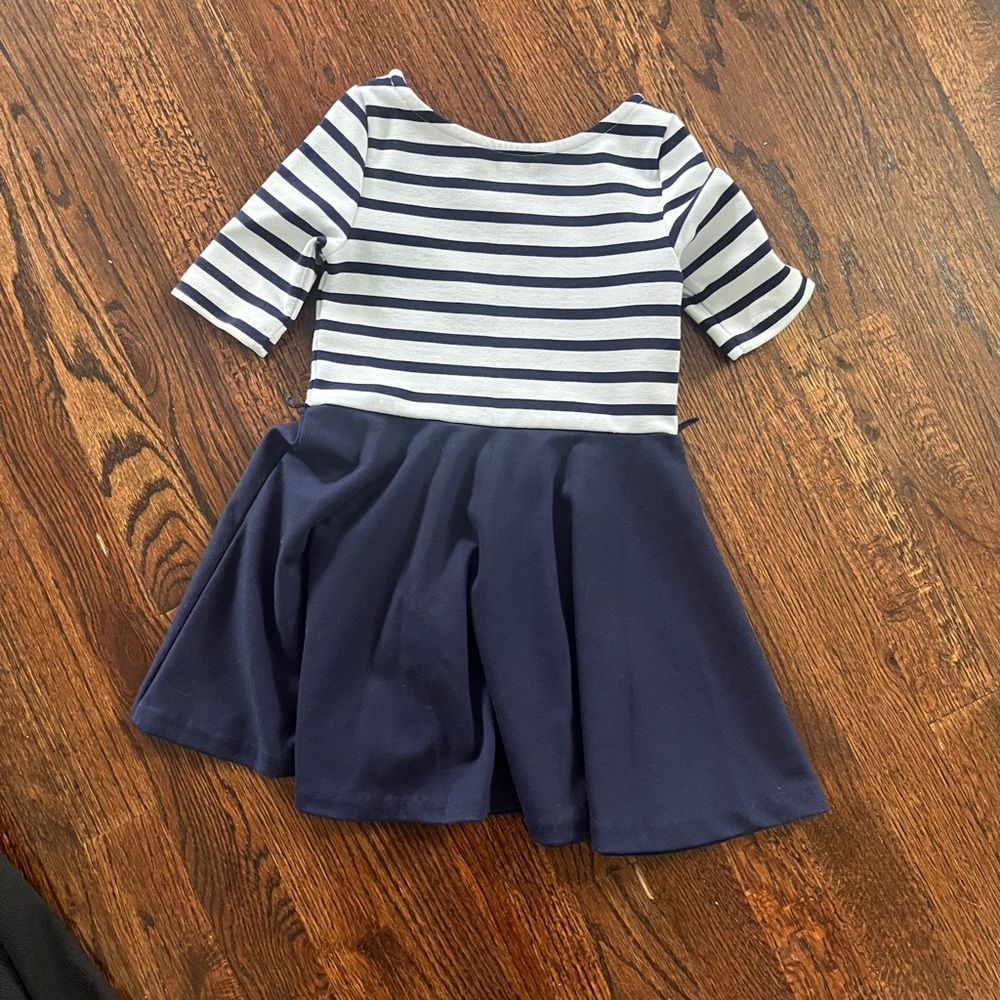 Navy and White Striped Kids Dress